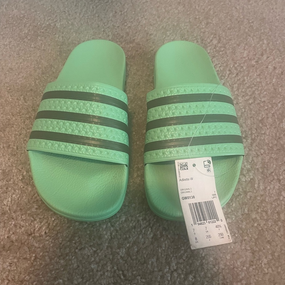 New Adidas Green slides 8